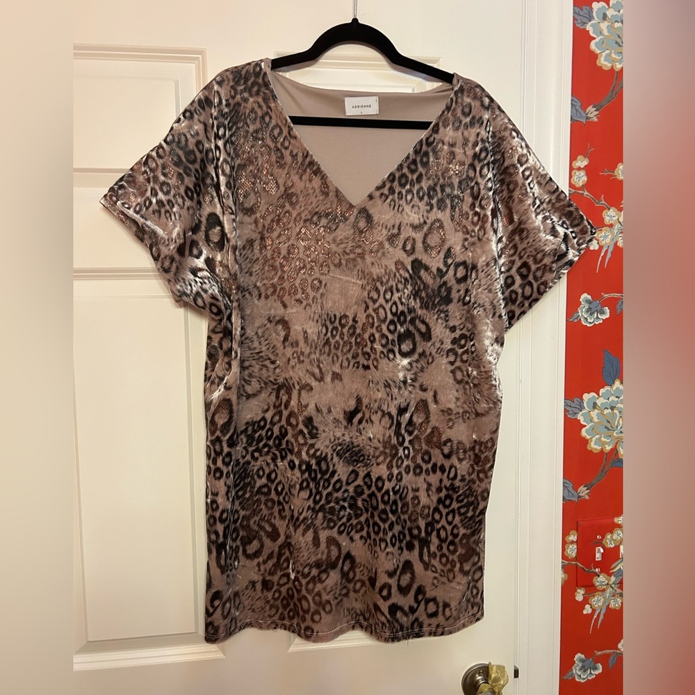 leopard print dress! Size L. Can also be worn as long top! Worn once